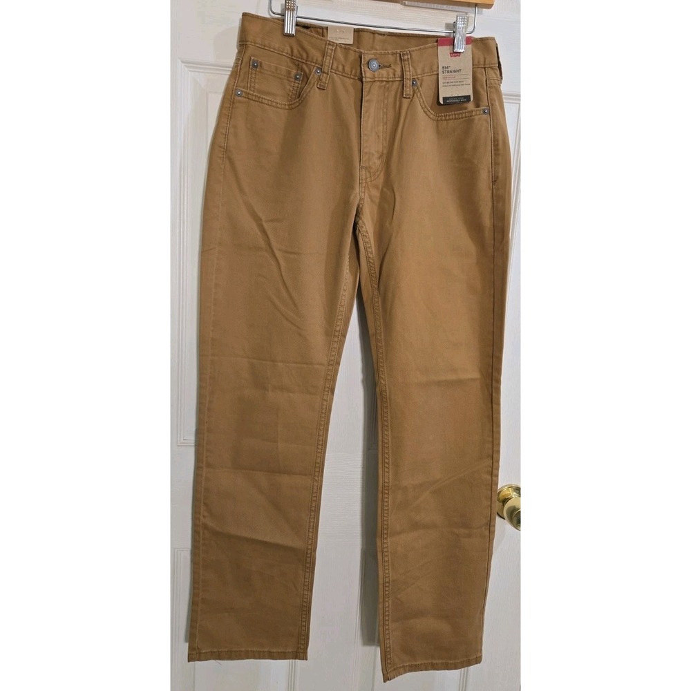 Levi's 514 Straight Mens Jeans 30x30 Sits Below Waist Regular Through Thigh Tan